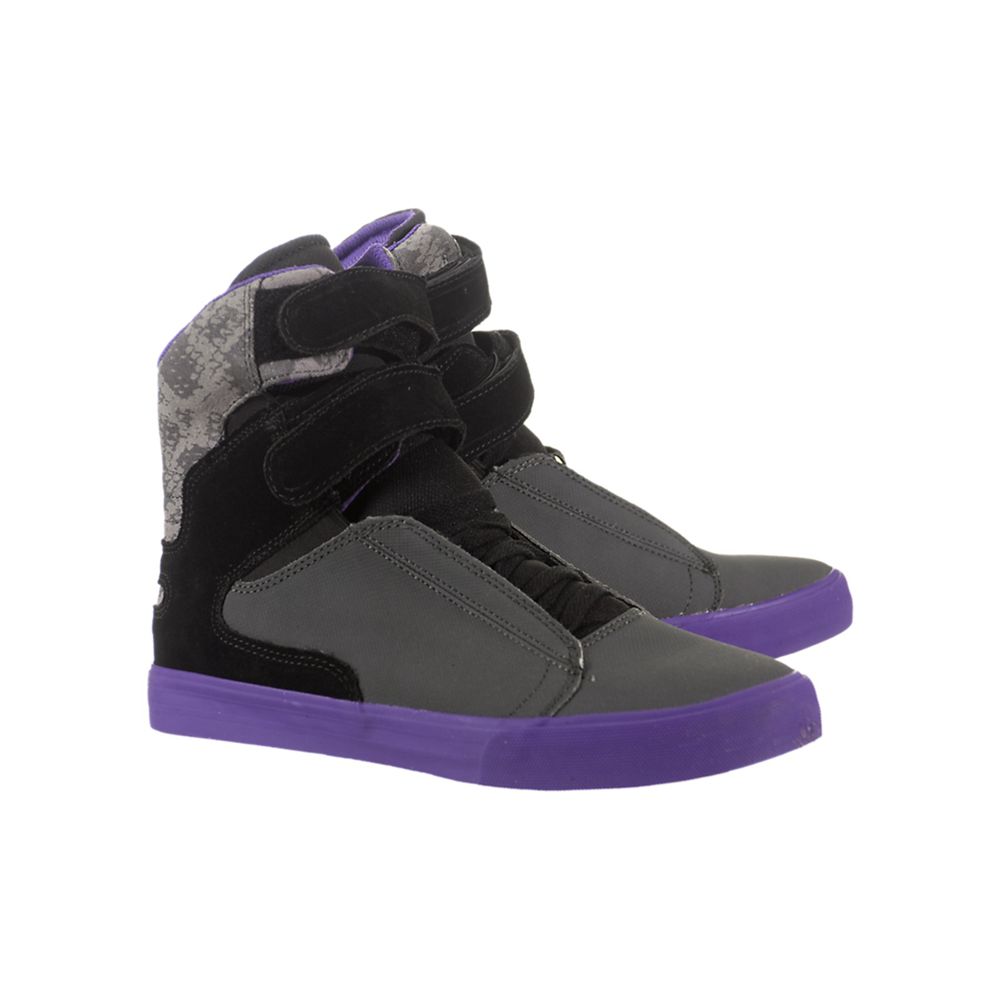 Baskets Montantes Supra Society Grise Noir Charcoal/Black-Purple Homme | LBY-61894702